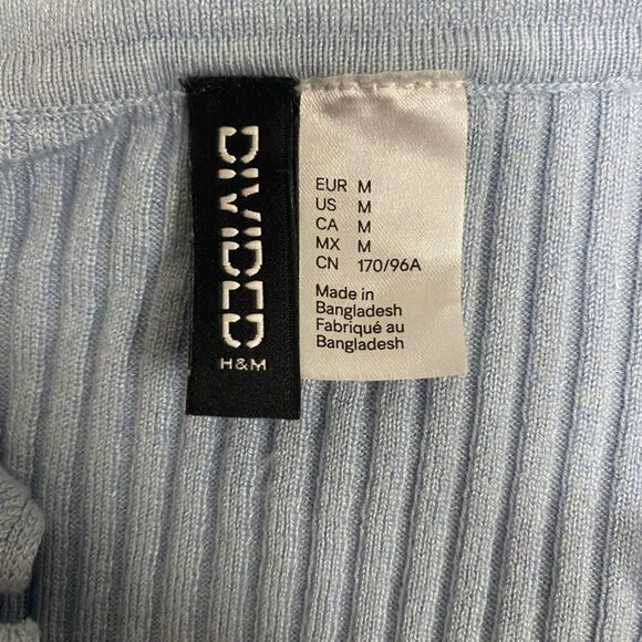 💙 H&M Divided Sky Blue Ribbed Knit Cropped Collar Sweater (Size M) - Picture 6 of 10